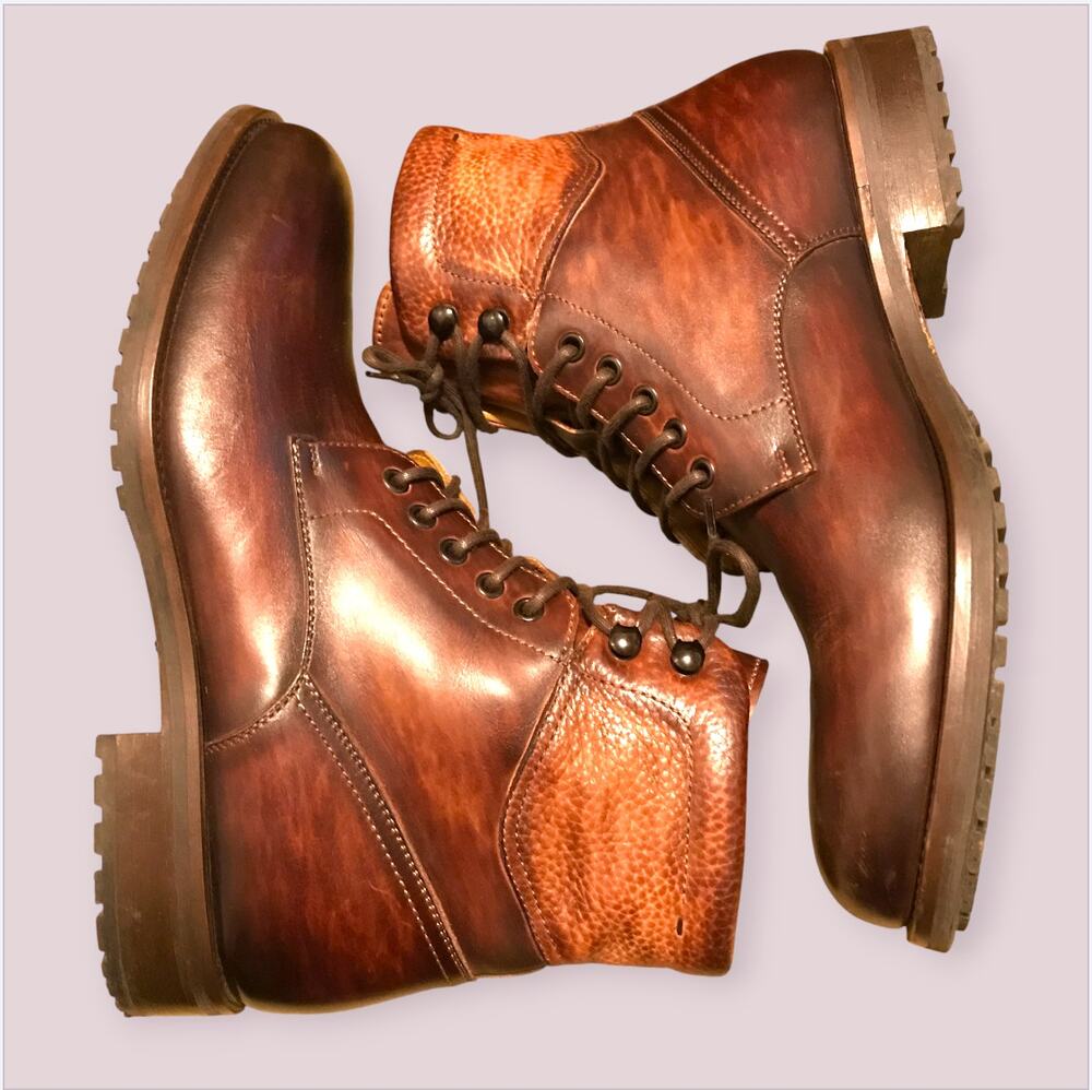 Magnanni Marcelo Men's Calfskin Boots, Made in Spain (#20161) Sz 41 Cognac Brown
